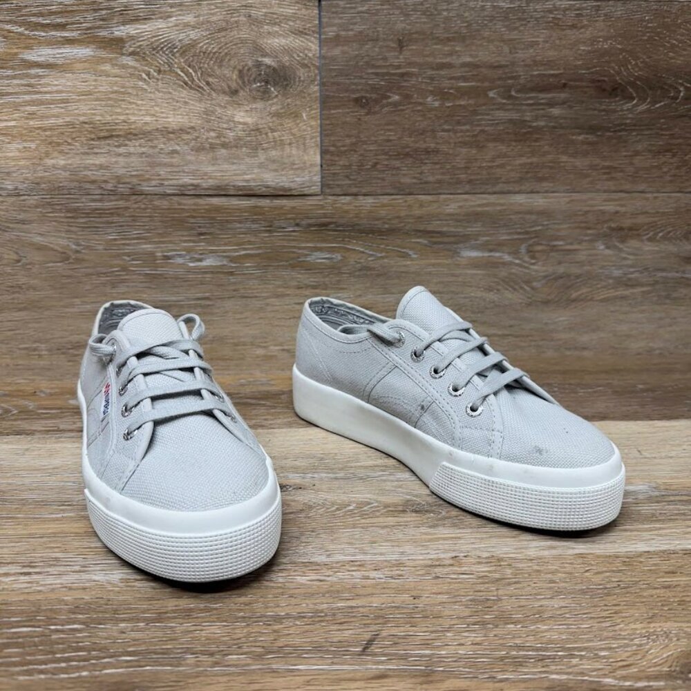 Superga Unisex 2750 COTU Gray Classic Platform Sneaker EU 37.5 - Picture 7 of 8